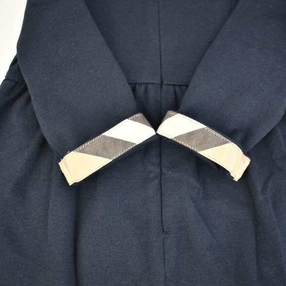 BURBERRY Navy Blue Logo & Nova Check Dress - Picture 2 of 8